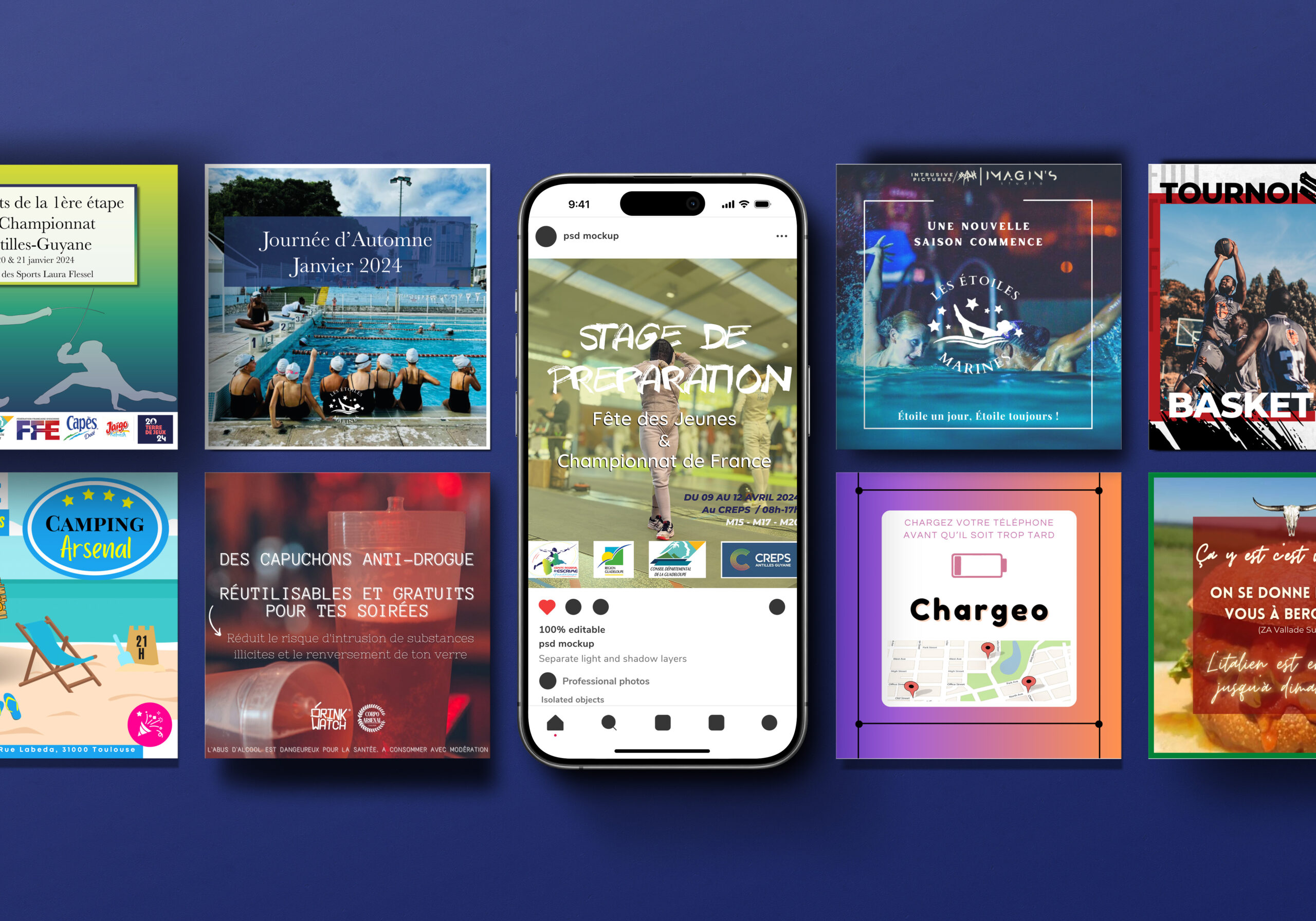 Mockup post instagram + autres